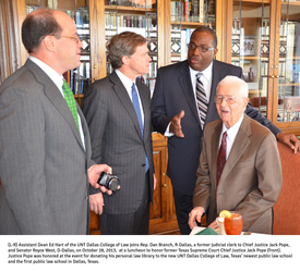 Justice Pope with dignitaries