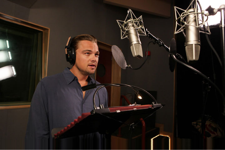 Leonardo DiCaprio records narration for the newest IMAX(R) 3D space film