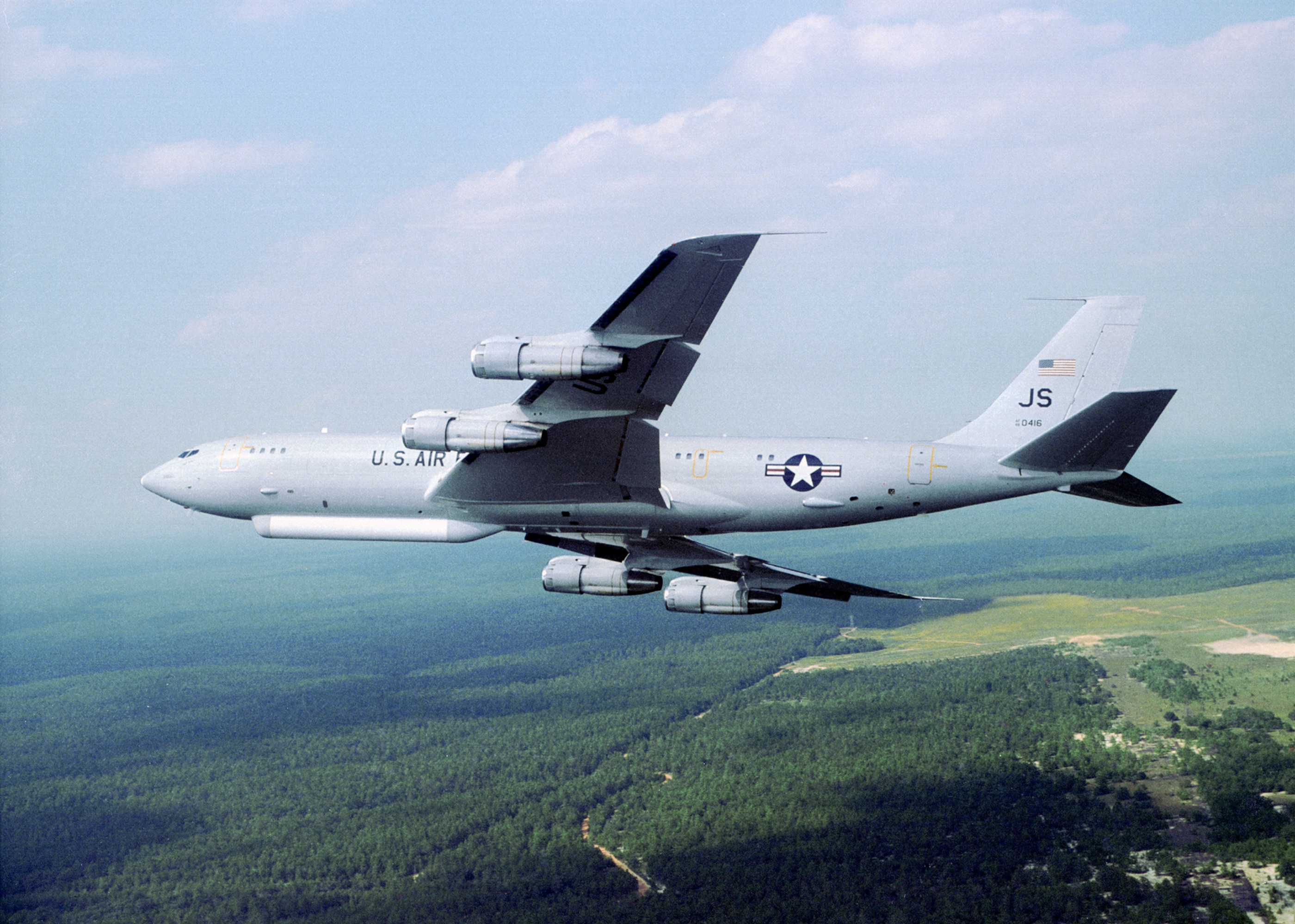 Left side of Joint Stars Plane in Flight (USAF_96010001)