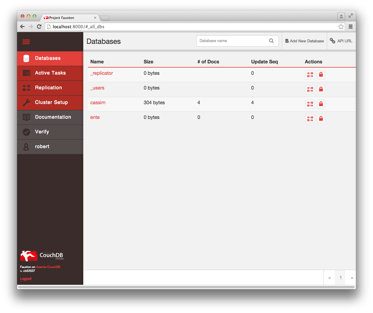 Apache CouchDB Fauxton Web admin interface