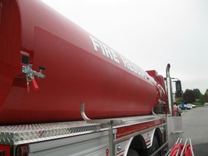 LINE-X Coated Fire and Rescue Tanker