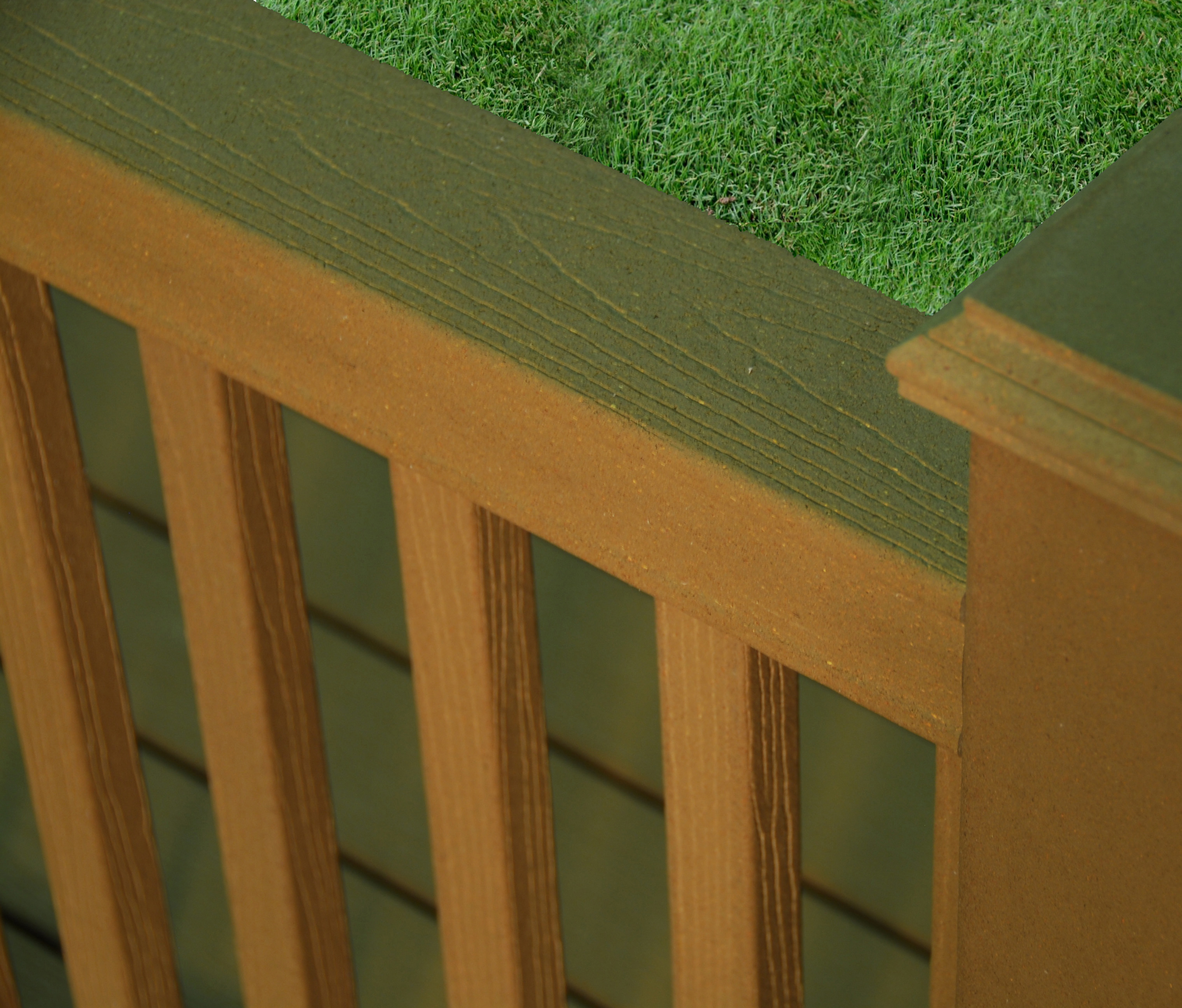 New ChoiceDek handrail and baluster in Woodtone 