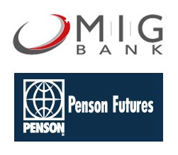 MIG BANK and Penson Futures Logo