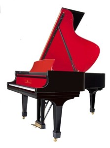 "Red on Black" Steinway Piano