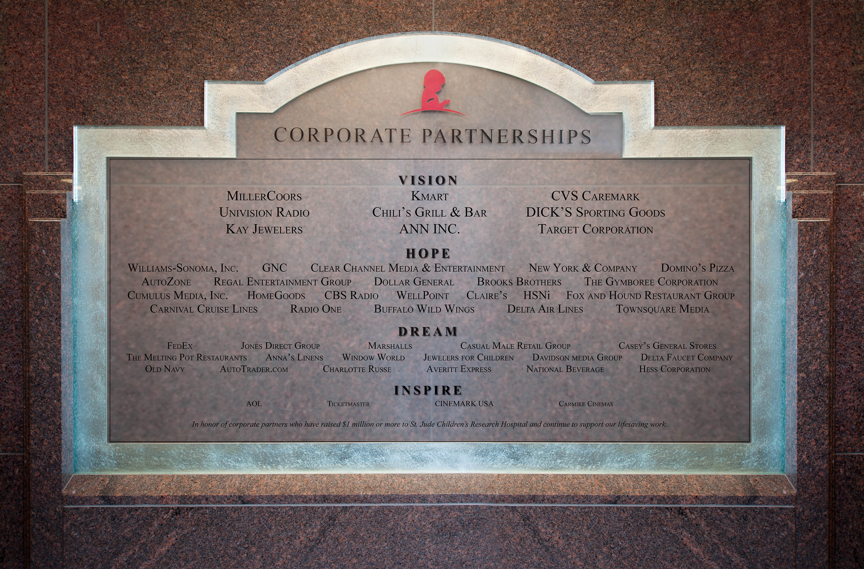 St. Jude Corporate Partnerships Wall