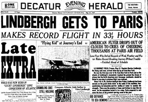 Newspapers.com - Lindbergh Flies Over the Atlantic