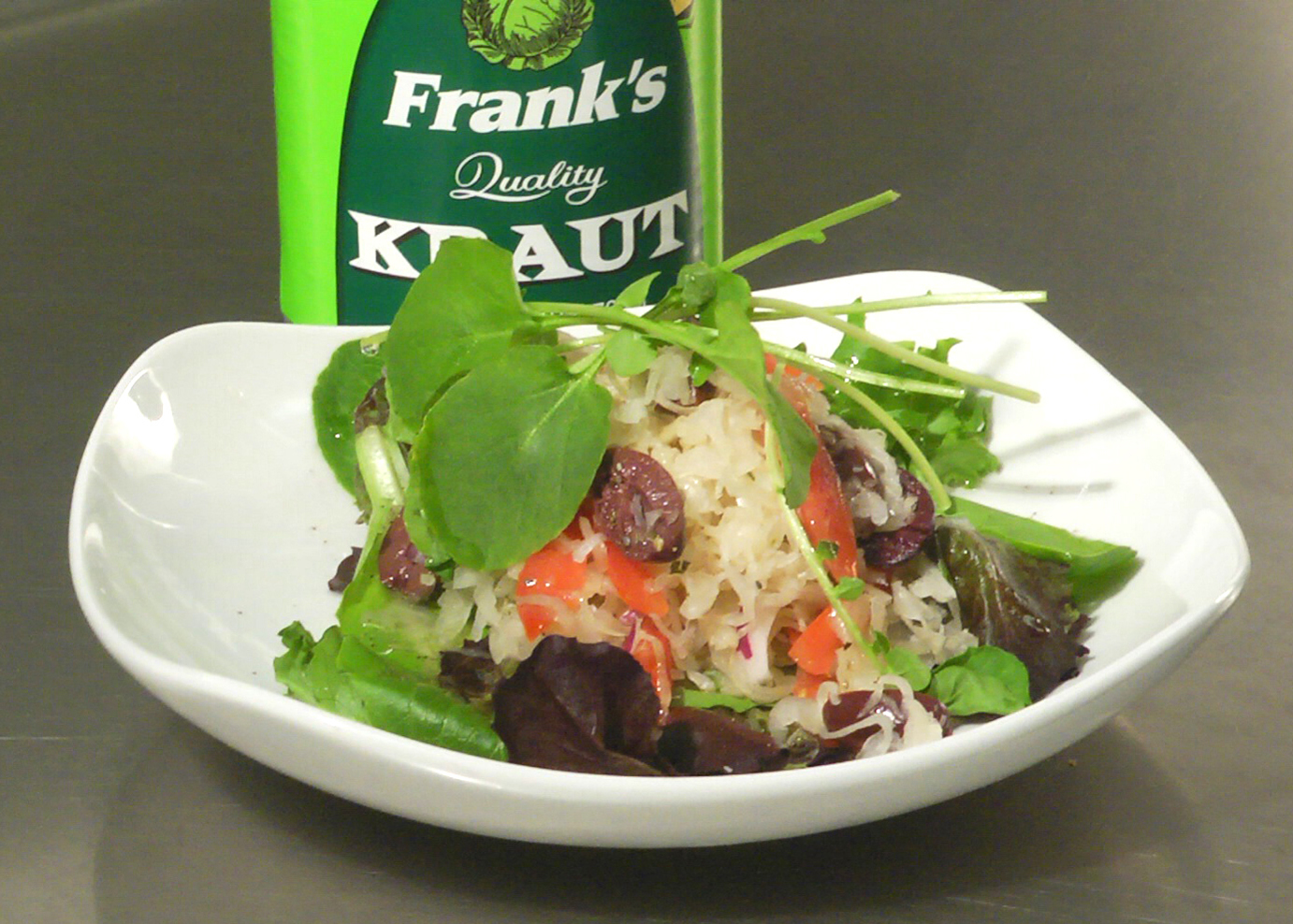Probiotic Powered Raw Food Frank's Sauerkraut Salad