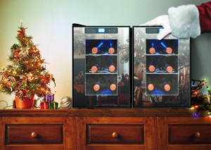 Vinotemp 12-Bottle Dual-Zone Touch Screen Thermoelectric Mirrored Wine Cooler