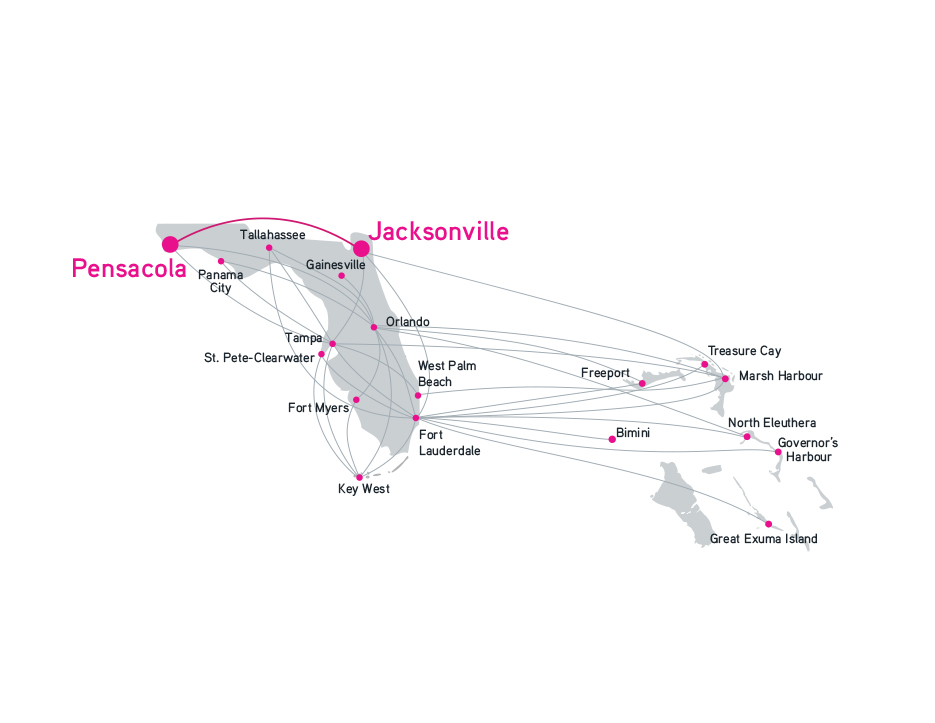 Silver Airways Route Map 