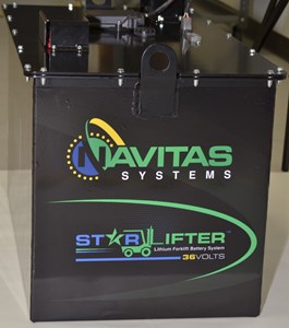 Navitas Systems Starlifter Deep Cycle Lithium Forklift Battery Side Top View