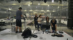 Houghton College music students helping load in and production for Toby Mac