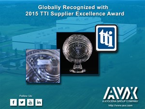 AVX024 TTI Supplier Excellence Award PR