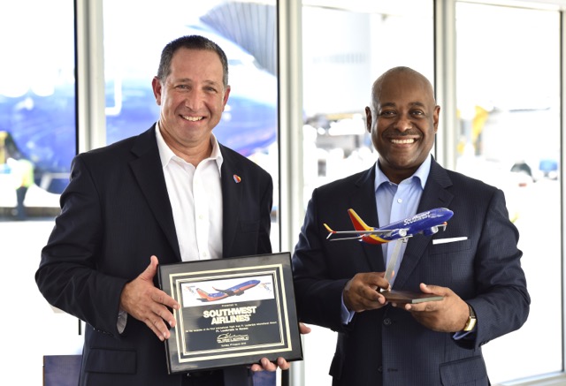 Southwest Airlines VP of Ground Operations, Steve Goldberg and Bahamas Minister 