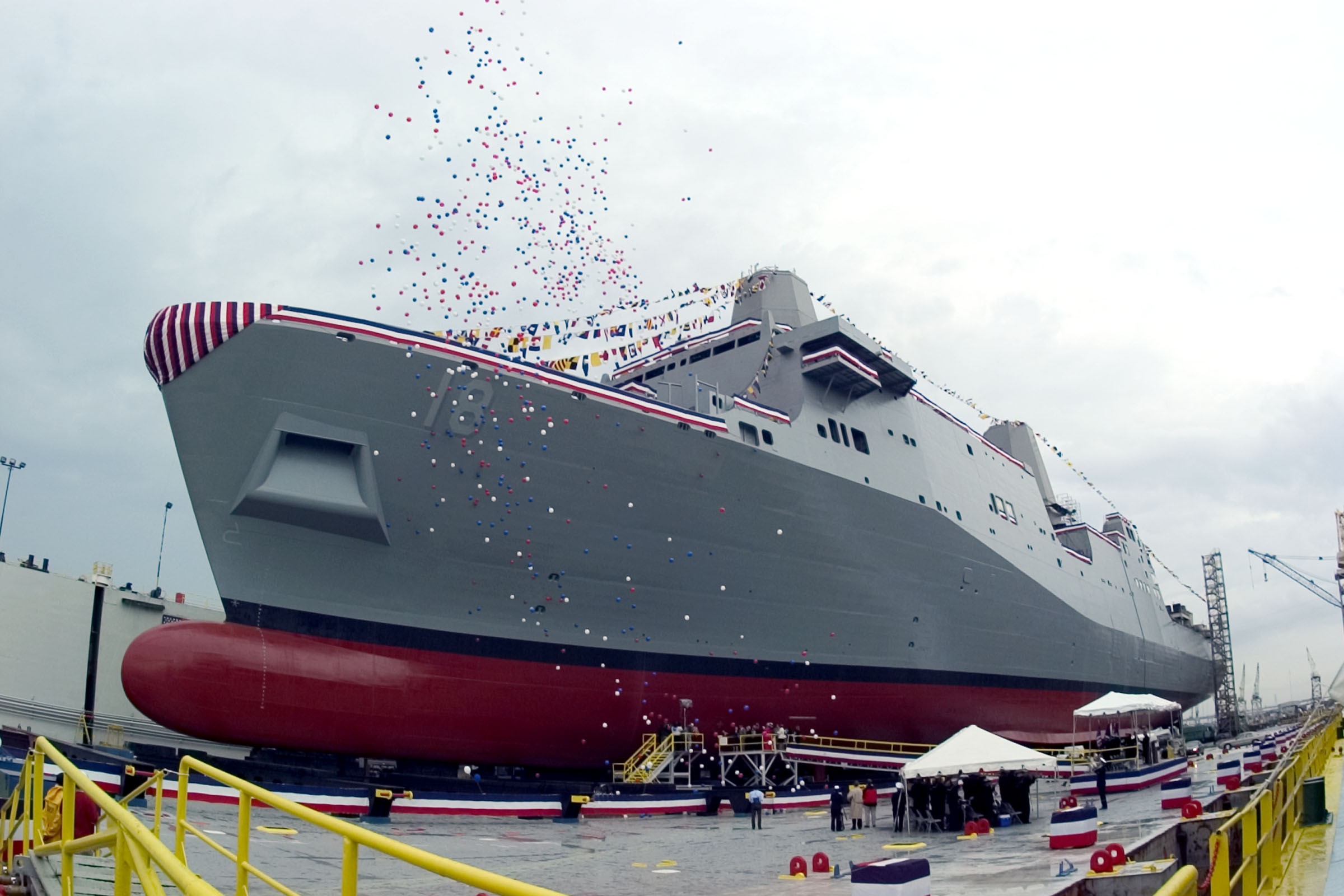 Christening ceremony of New Orleans LPD 18