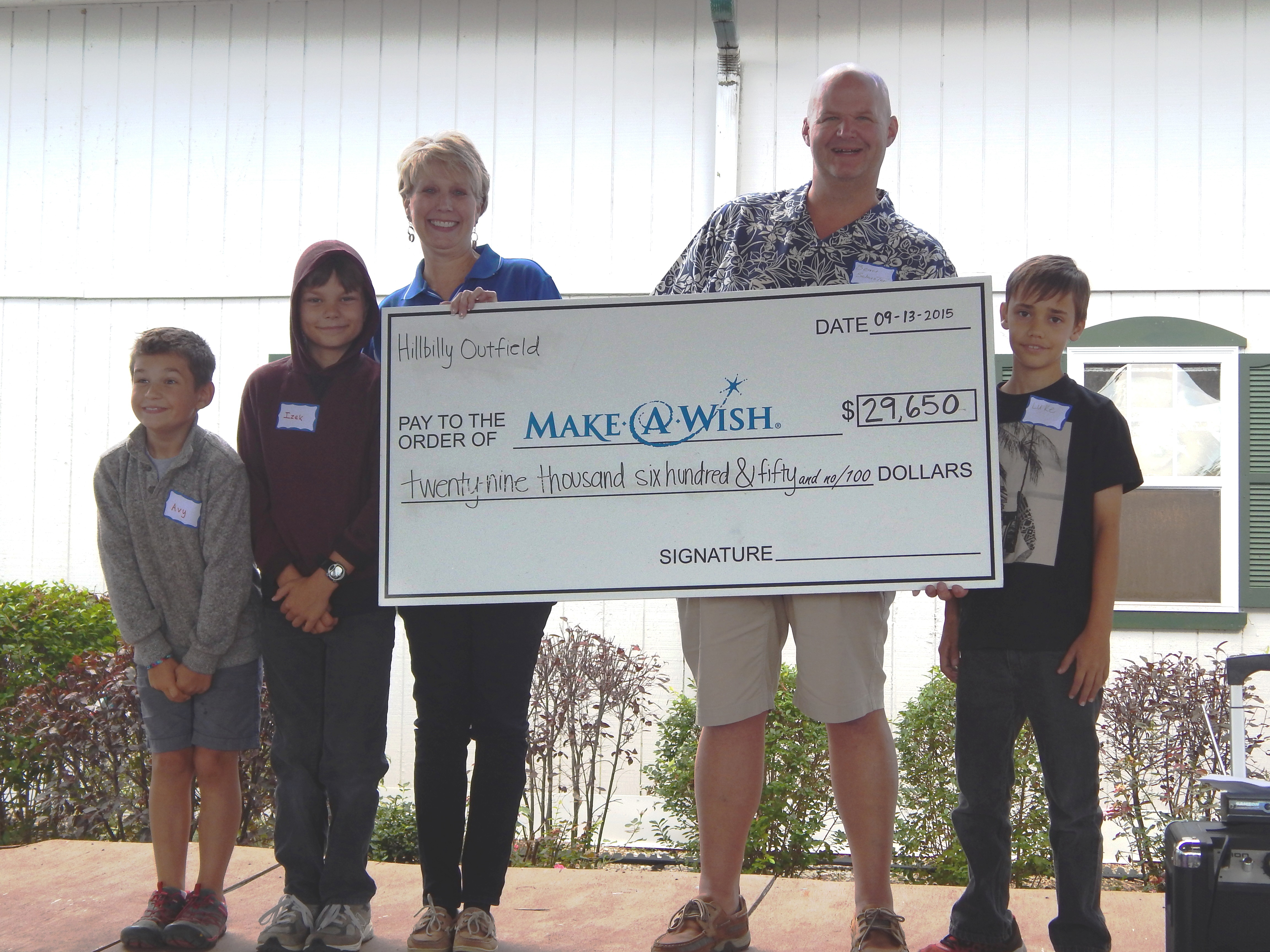 FIFTEENTH HILLBILLY OUTFIELD DERBY BASH RAISES OVER $29,000 FOR MAKE-A-WISH(R)