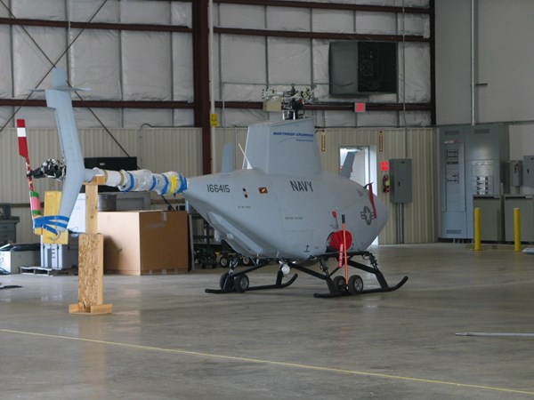 Photo shows Navy Fire Scout Air Vehicle #2 ready for shipment