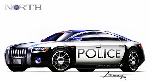 Front view of concept police cruiser