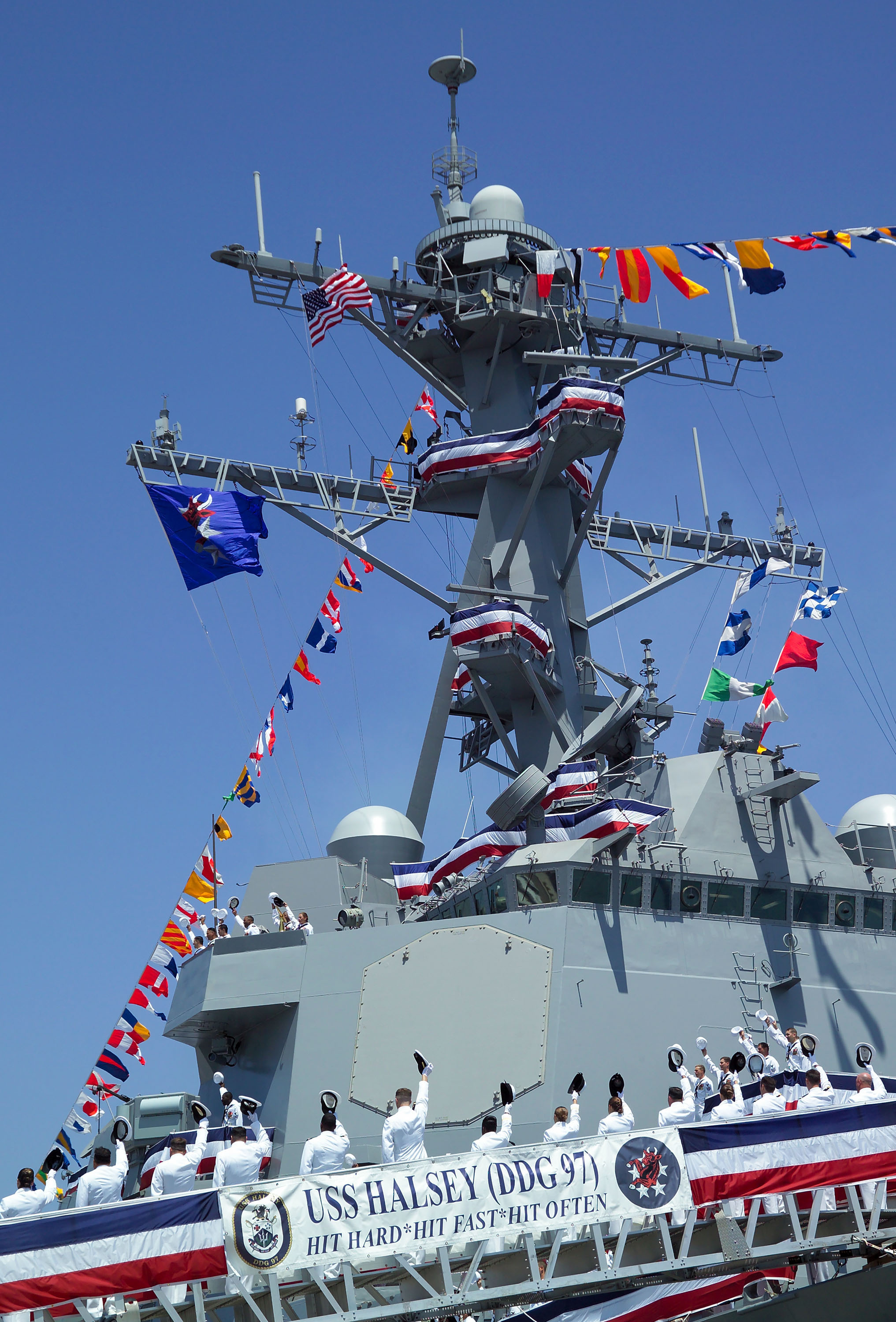 USS Halsey Hat Salute