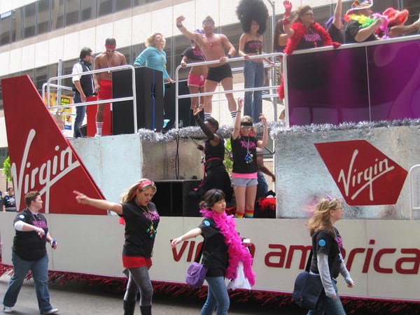 Virgin America SF Pride Parade Float Boogie Flights