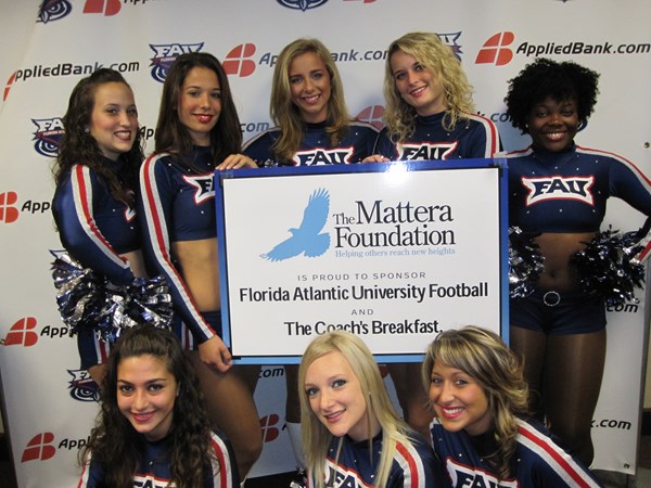 FAU Cheerleaders and The Mattera Foundation at the Coach's Breakfast