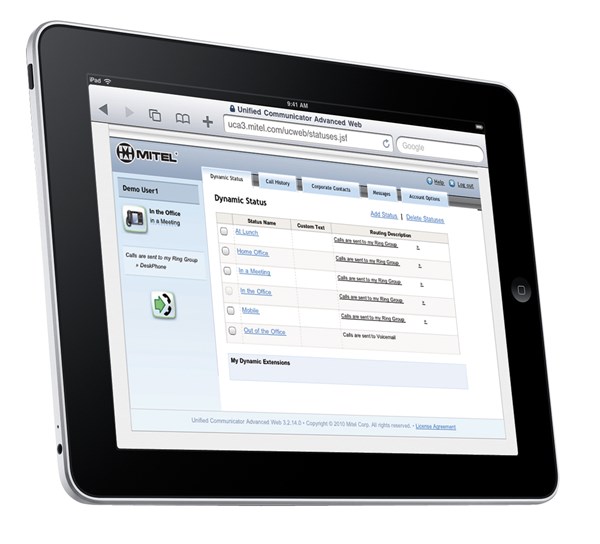 Mitel UC Advanced Mobile for iPad