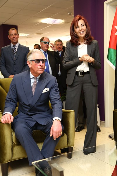 Prince Charles dons 3D glasses during visit to RGH in Amman, Jordan
