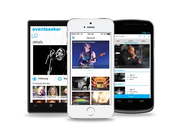 eventseeker on mobile devices