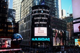 Times Square: Nasdaq OMX toivottaa Taaleritehtaan tervetulleeksi