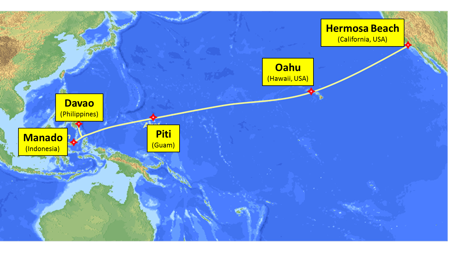 The SEA-US Trans-Pacific Submarine Cable System Route