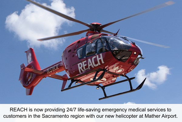 REACH Air Medical Services' Sacramento Base Open for 24/7 Service