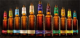 The currently available range of Jacobsen craft beers