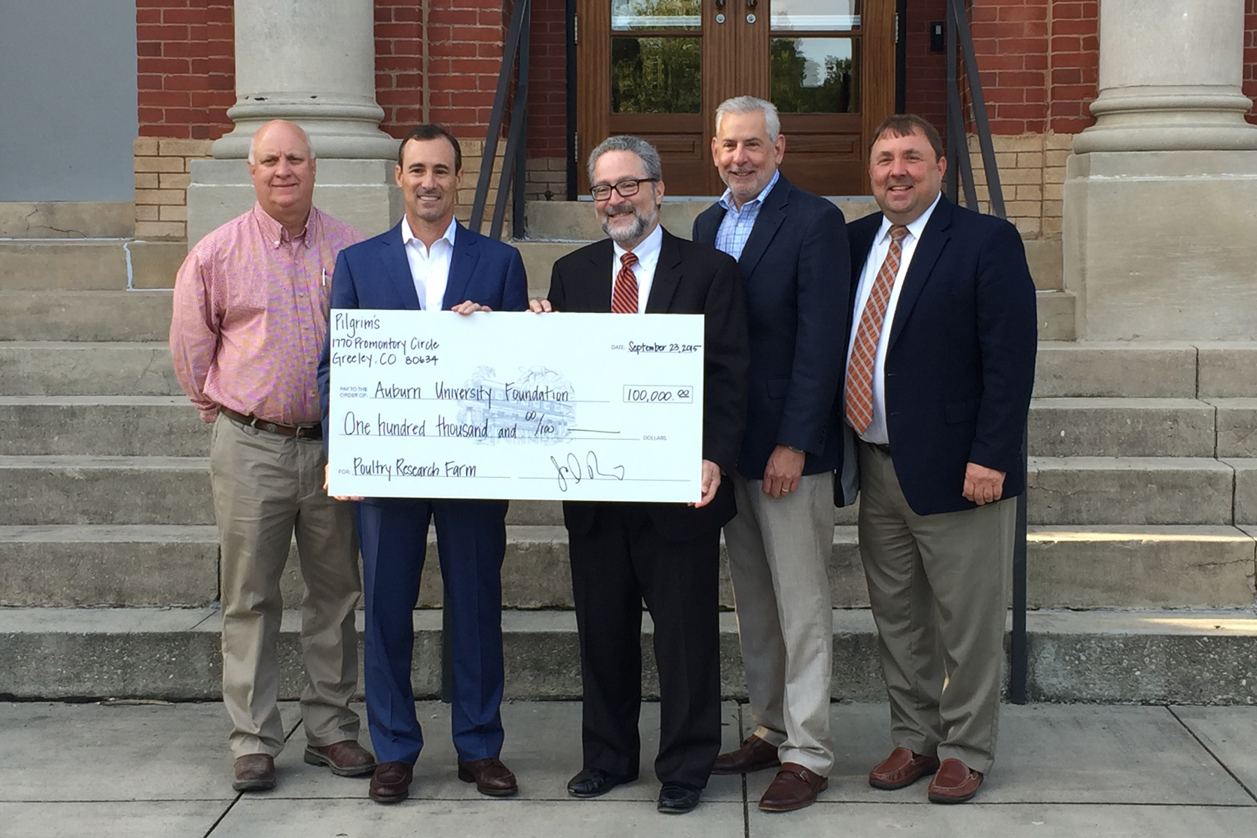 Pilgrim's Donates $100,000 to Auburn University Poultry Research Farm