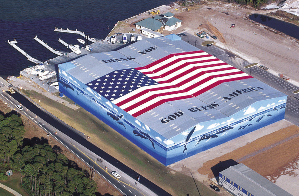 Ariel view of Five-Acre Mural