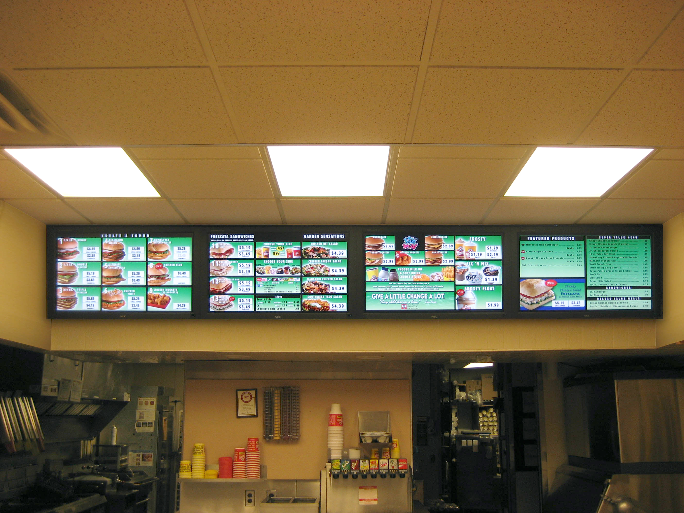 Wendy's FourCrown Digital Menu Board