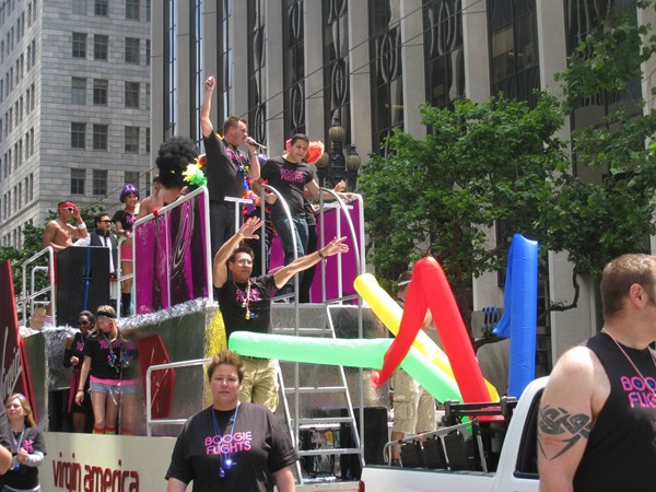 Virgin America SF Pride Parade Float Boogie Flights