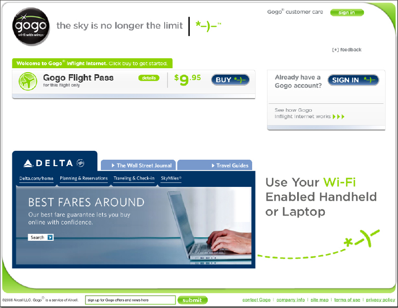 Gogo Inflight Internet Service 