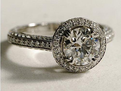 Micropave Heirloom Engagement Ring 