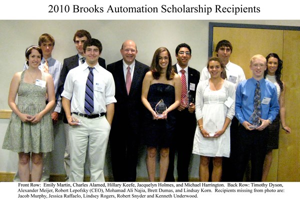 Brooks Automation Announces Scholarship Program Recipients