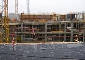 Baustelle Universität Esch sur Alzette, Luxembourg Bauvorhaben: Maison des sciences humaines                    Ausführenden Bauunternehmen:  Firma Lux TP S.A., Sandweiler (Lux),  Firma Poeckes Sàrl, Rumelange (Lux)