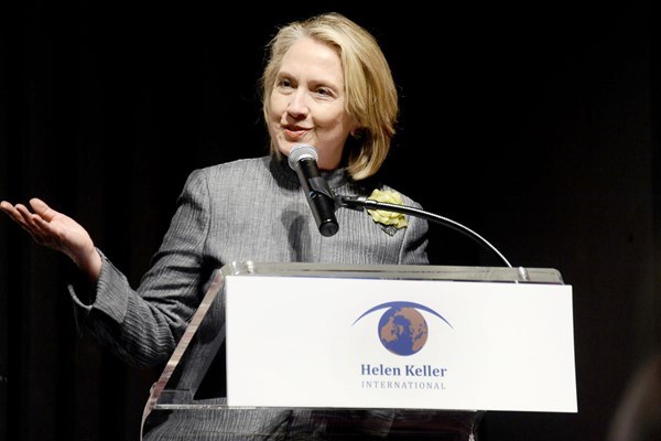 Former Secretary of State Hillary Clinton at the Spirit of Helen Keller Gala May 22, 2013 at Christie's, New York.