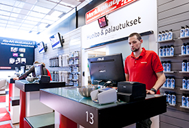 Huollon palvelupiste Verkkokauppa.comin myymälässä