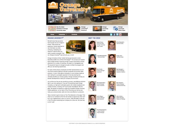 Orange University Bus Landing Page