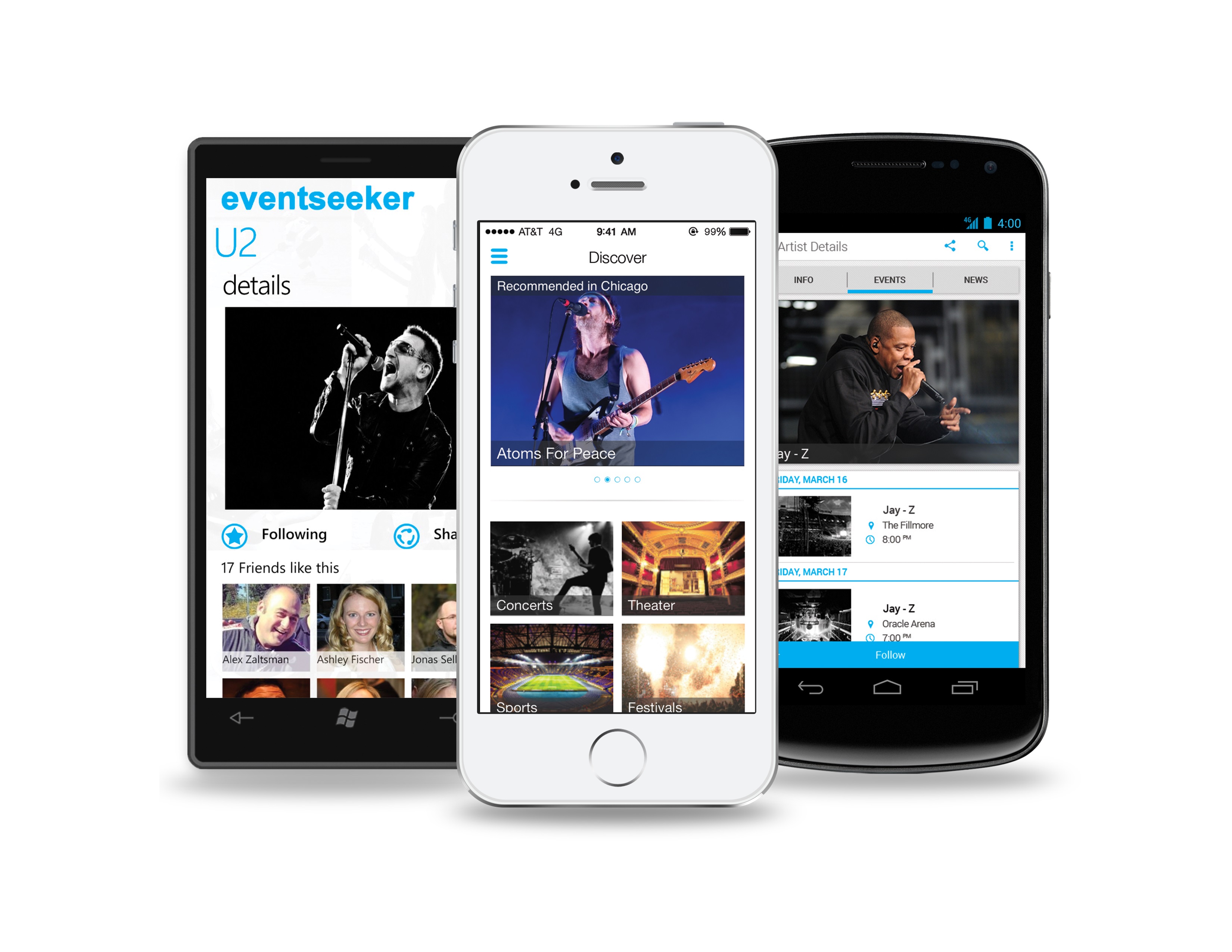 eventseeker on mobile devices