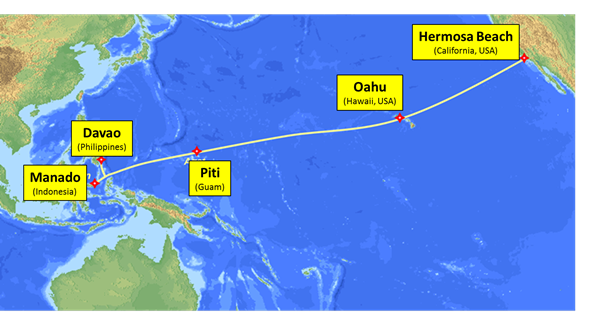 The SEA-US Trans-Pacific Submarine Cable System Route