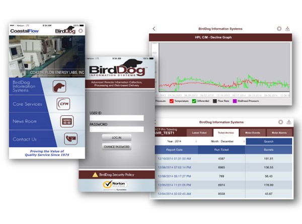 Sample Screens from the BirdDog IS Mobile iPhone App