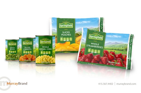 New Springfield canned and frozen food packaging
