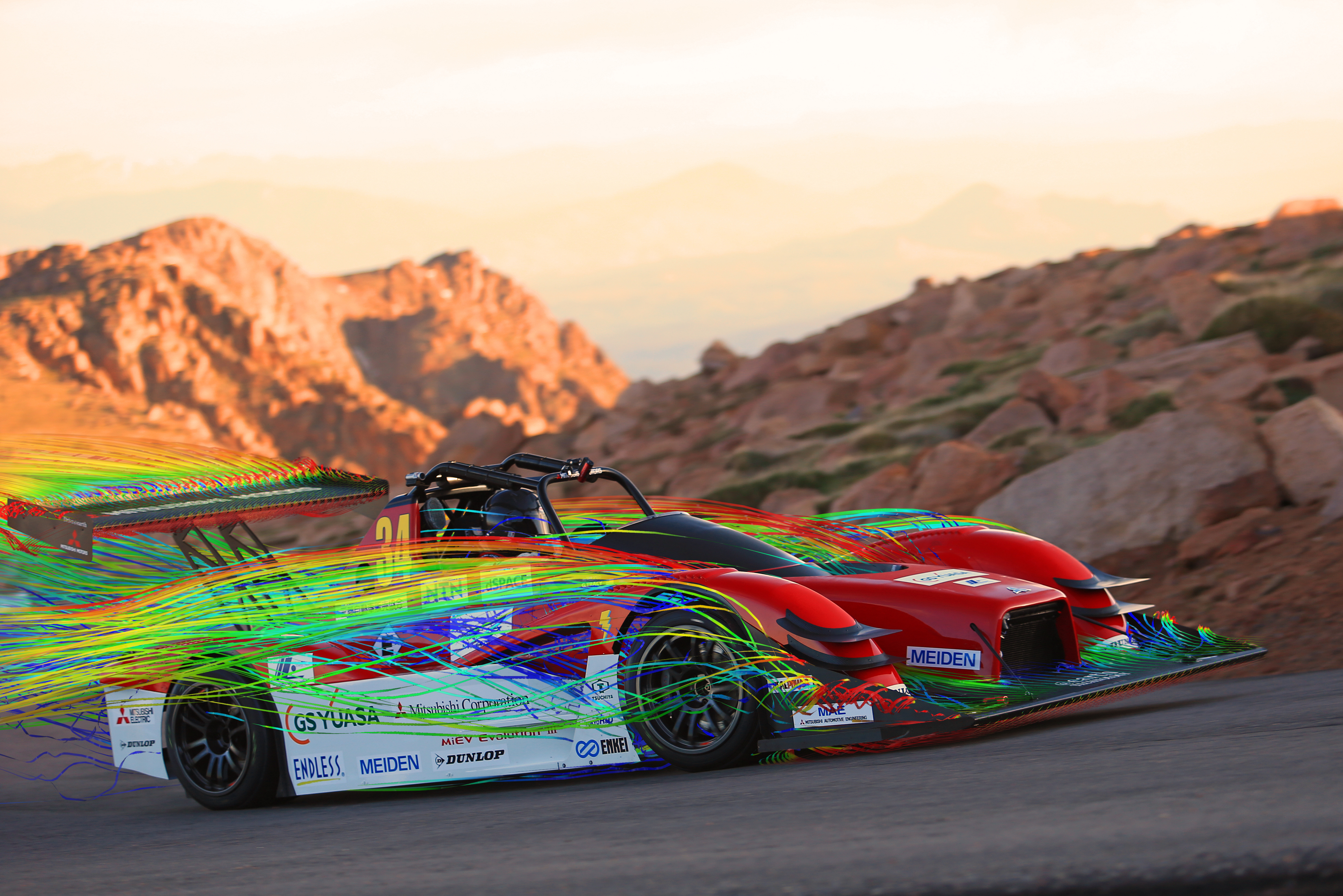 Exa and Mitsubishi improved MiEV Evolution III's front downforce by 25 percent