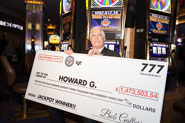 Howard G. Jackpot with Check