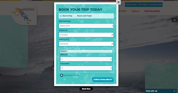 Bahamas.com booking engine